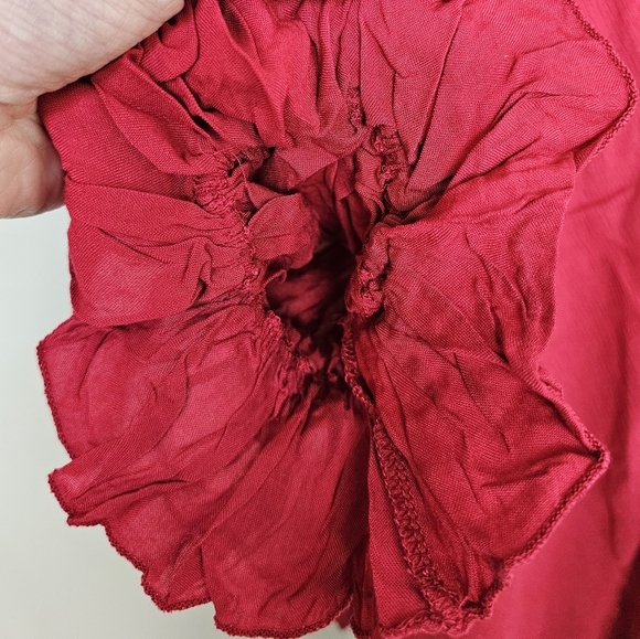 Lulus Make The Call Red Button-Up Long Sleeve Square Neck w Pockets Mini Dress S - Picture 14 of 15